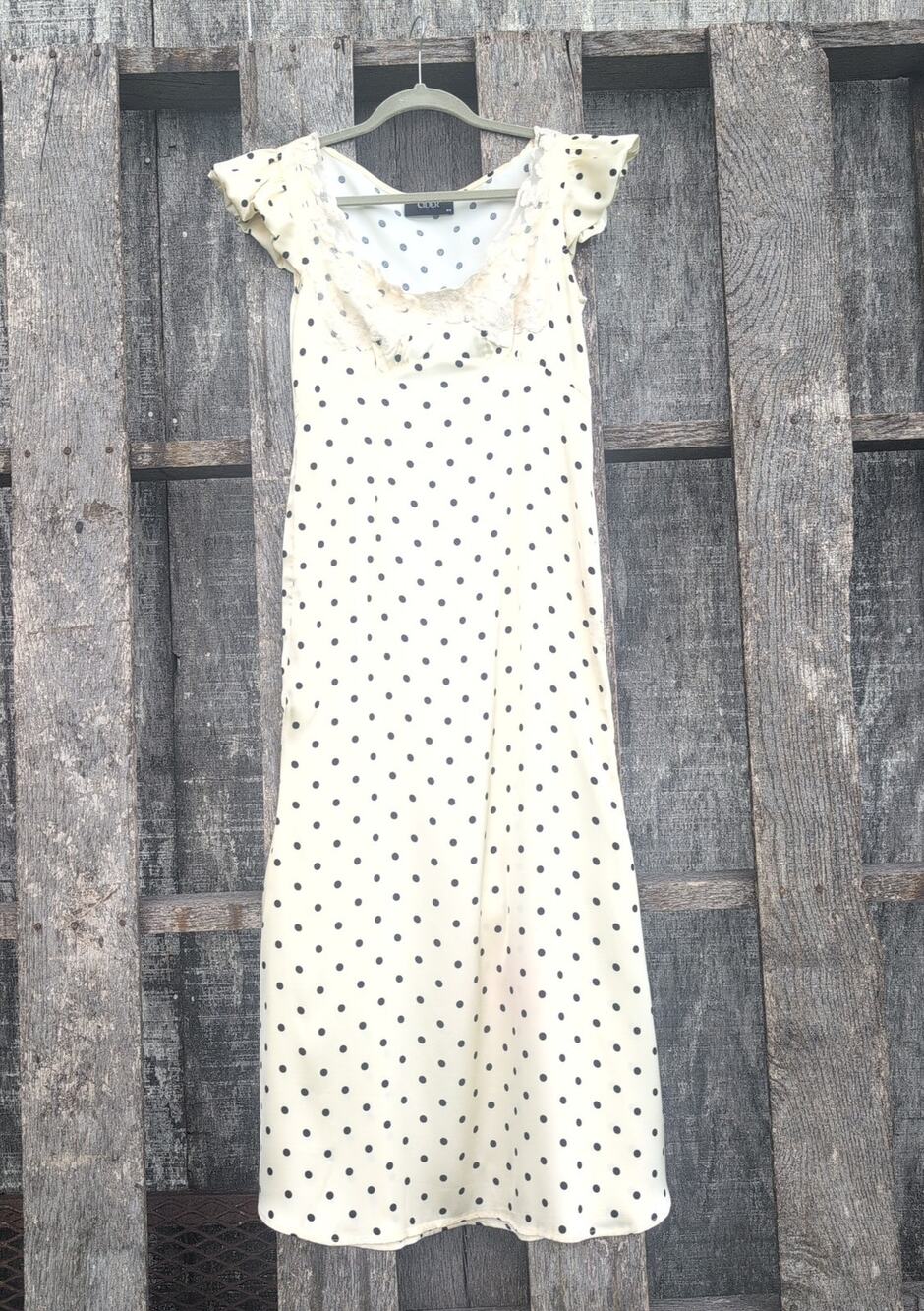 Cider Lace Trim Polka Dot Summer Slip Dress Women's XS (fits size small)